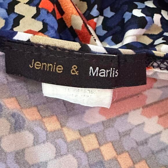 Womens Top Size Large Geometric Indie Abstract Professional Summer Office Wear - Picture 6 of 7